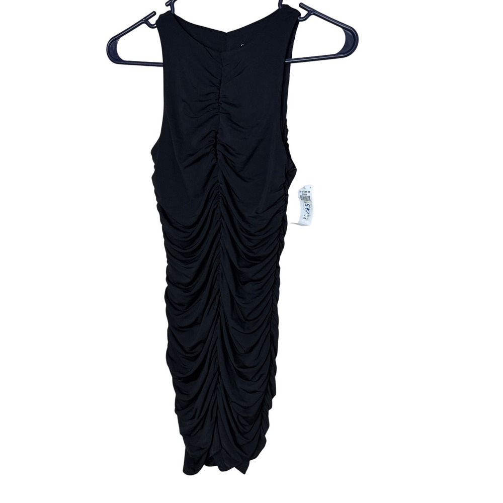Abercrombie‎ & Fitch Black Ruched Keyhole Mini Dress Small Petite NWT